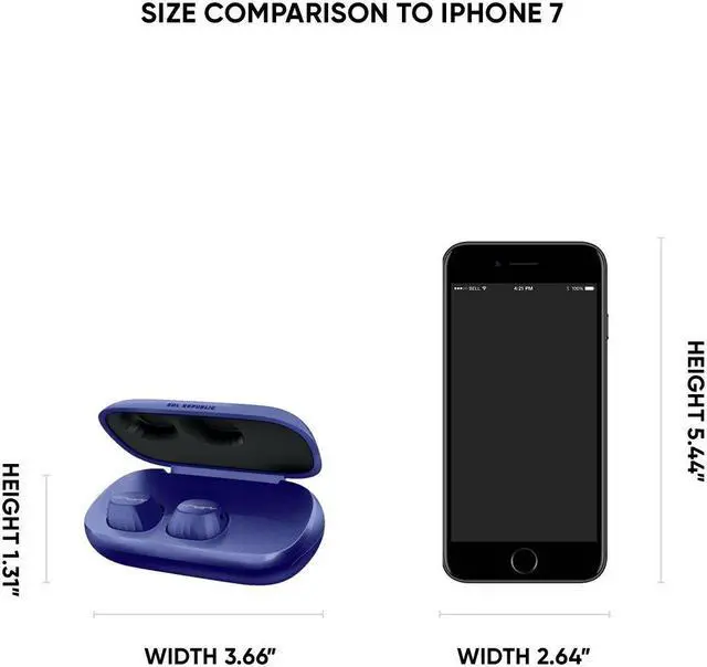 Alt view image 5 of 5 - SOL REPUBLIC Amps Air 2.0 Waterproof Wireless Bluetooth Earbuds, blue