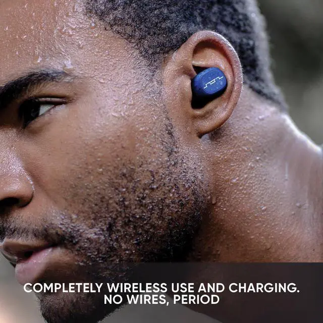 Alt view image 4 of 5 - SOL REPUBLIC Amps Air 2.0 Waterproof Wireless Bluetooth Earbuds, blue