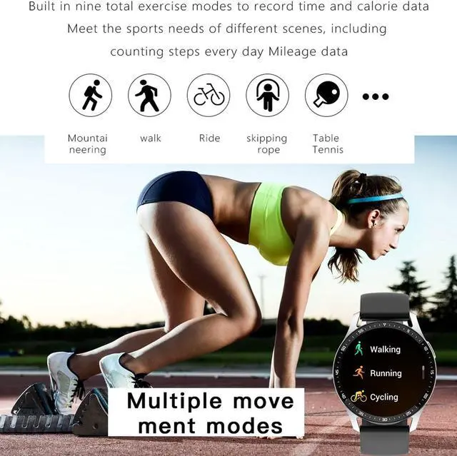 Alt view image 4 of 5 - Smart Watch with Earbuds,2 in 1 Build-in TWS Wireless BT5.0 Earphone Fitness Sports Health Monitor Black