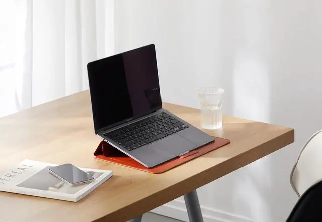 Alt view image 3 of 5 - HyperShield Stand & Go Laptop Sleeve for MacBook Pro 15"/16" in Tan