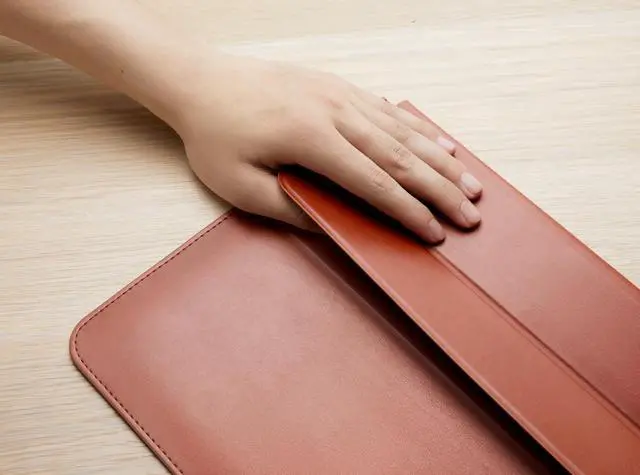 Alt view image 5 of 5 - HyperShield Stand & Go Laptop Sleeve for MacBook Pro 15"/16" in Tan