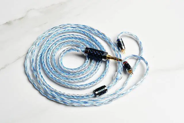 Alt view image 2 of 4 - Senlee 24Core Silver Plated Copper Earphone Replacement Upgrade Cable 2Pin 0.78mm HiFi Headphones IEM Cable with 3.5MM Jack for KZ ZST AS10 Moondrop Audeze iSINE20 LCDi3 64audio Earphone