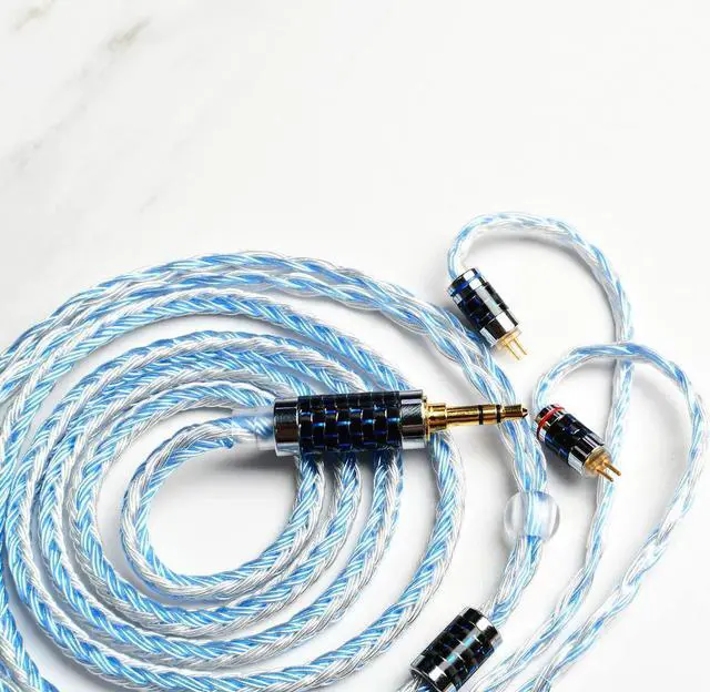 Alt view image 3 of 4 - Senlee 24Core Silver Plated Copper Earphone Replacement Upgrade Cable 2Pin 0.78mm HiFi Headphones IEM Cable with 3.5MM Jack for KZ ZST AS10 Moondrop Audeze iSINE20 LCDi3 64audio Earphone