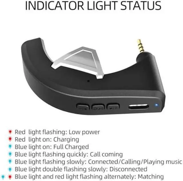 Alt view image 5 of 5 - YOCOWOCO aptX Wireless Bluetooth 5.0 Adapter for Bose QC3 QuietComfort 3 with Mic/Volume Control, Black