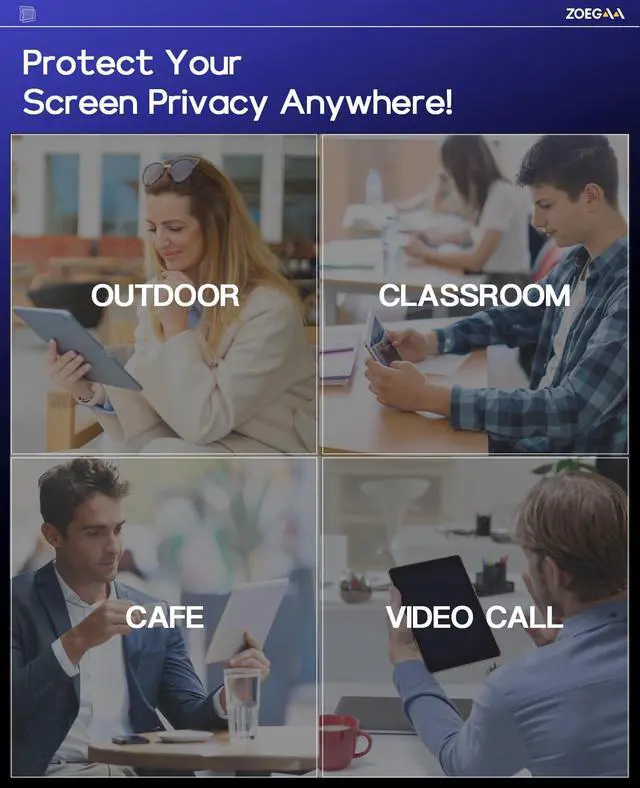 Alt view image 5 of 5 - ZOEGAA iPad 9th Generation Privacy Screen Protector, Privacy Screen Protector for iPad 9th 8th 7th Generation (10.2/10.5 Inch, 2021/2019), Magnetic Removable & Reusable Anti Blue Light Glare Filter