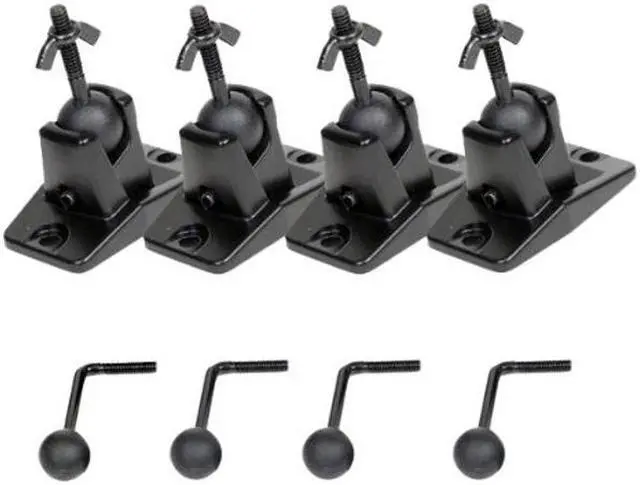 Alt view image 3 of 5 - VideoSecu Universal Wall Ceiling Audio Speaker Mount for Home Theater Speaker Satellite speaker Bracket - 4 Packs MS40B4 WN3