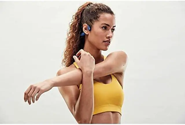 Alt view image 5 of 5 - AFTERSHOKZ Aeropex Open-Ear Wireless Bone Conduction Headphones, IP67 Rated, Blue Eclipse
