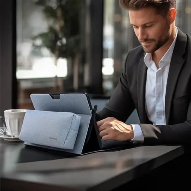 Alt view image 2 of 5 - Omnpak Microsoft Surface Pro 11/10/9 Case, Lightweight Protective, Multiple Angle, Stylus Holder, Designed for Surface 11th Edition AI 2024/Pro 9 5G 13" 2022, Compatible with Type Cover Keyboard