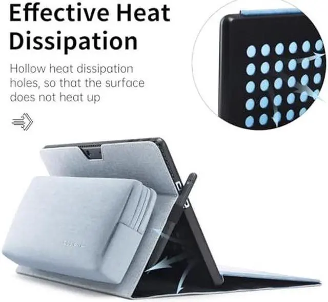 Alt view image 5 of 5 - Omnpak Microsoft Surface Pro 11/10/9 Case, Lightweight Protective, Multiple Angle, Stylus Holder, Designed for Surface 11th Edition AI 2024/Pro 9 5G 13" 2022, Compatible with Type Cover Keyboard