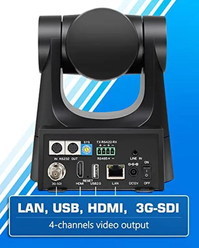 Alt view image 4 of 5 - FoMaKo PTZ Camera HDMI 20x Optical Zoom 3G-SDI IP Live Streaming Camera, True to Life Colors, PoE Supports, HDMI PTZ Camera for Church Services Worship Education vMix OBS Wirecast (Black)