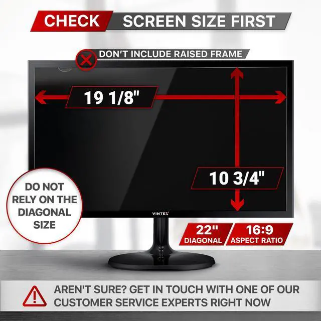 Alt view image 4 of 5 - VINTEZ 22 Inch 16:9 Computer Privacy Screen Filter for Widescreen Monitor and Laptop - Anti-Glare - Anti-Scratch Protector Film - Data Confidentiality Shield [1 Pack]