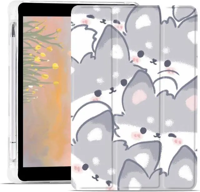 Main image of JOYLAND Cute Animal Pad Case for 10.9 Inch iPad Air 4 2020/iPad Air 5 2022 with Pencil Holder, Clear TPU Foldable Smart Stand Back Cover, Auto Wake/Sleep Shockproof Protective Case