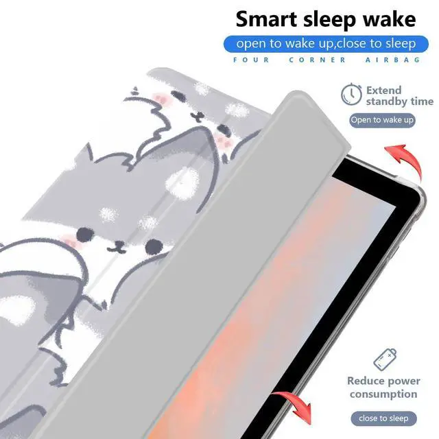 Alt view image 2 of 5 - JOYLAND Cute Animal Pad Case for 10.9 Inch iPad Air 4 2020/iPad Air 5 2022 with Pencil Holder, Clear TPU Foldable Smart Stand Back Cover, Auto Wake/Sleep Shockproof Protective Case