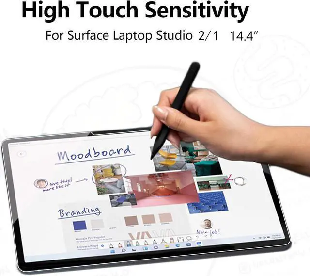 Alt view image 3 of 5 - Megoo [2 Pack Glass Screen Protector for Surface Laptop Studio 2/ Surface Laptop Studio 14.4'', Easy Installation/HD Transparent/Scratch Resistant/Case and Surface Pen Friendly 9H Tempered Glass