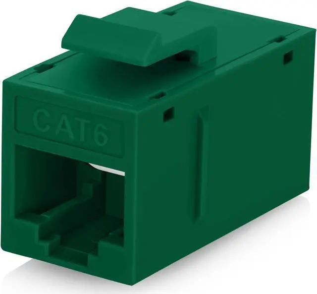 Main image of Everest Media Solutions RJ45 CAT6 Keystone Coupler in Green - 48-Pack - Female to Female Ethernet Keystone Jack for Standard Wall Plates & Patch Panels - UTP Inline RJ45 Coupler Extender