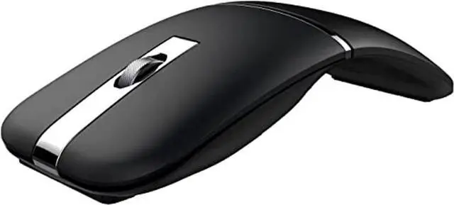 Main image of Foldable Arc Wireless Mouse with USB Receiver, Bluetooth 2.4GHz Dual-Mode Rechargeable,180deg Rotation, Silent Click, Portable Curved Computer Mouse for PC, Laptop, MacBook (Black)