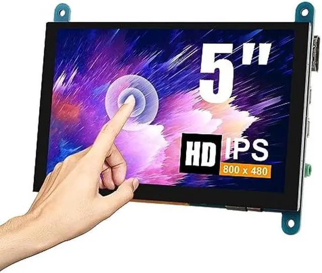 Main image of JUZITAO 5 Inch IPS LCD Touch Screen Display Panel Monitor 800x480 Capacitive Screen HDMI Monitor for Raspberry Pi 4 3B+ BB Black Windows 10 8 7 PC