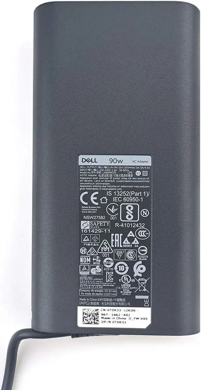 Alt view image 2 of 5 - Original 90W USB C Type C Laptop Charger for Dell XPS 13 Precision 3540 Latitude 5520 5400 3400 3500 5410 5430 7300 5550 5300 2in1,7400 2in1,7390 2in1,7200 2in1,0TDK33 AC Adapter Power Cord