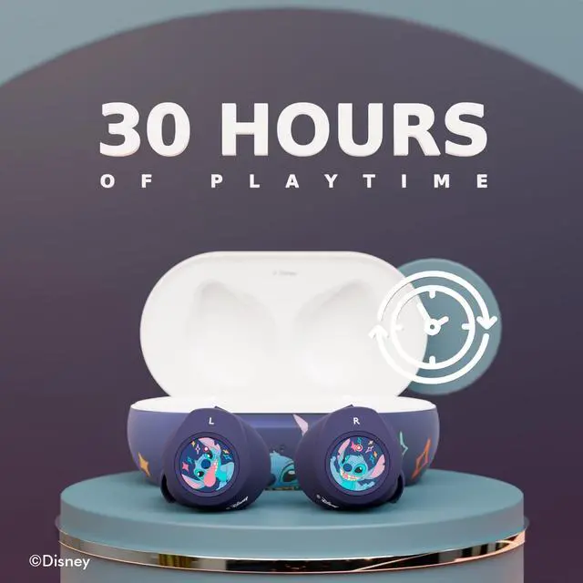 Alt view image 3 of 5 - Disney Lilo and Stitch Bluetooth Earbuds w/Charging Case- Wireless Headphones w/Built-in Mic+ Up to 30 Hrs Playtime- Lilo and Stitch Gifts for Girls,Boys,Women,Men,All Fans of Lilo and Stitch Stuff