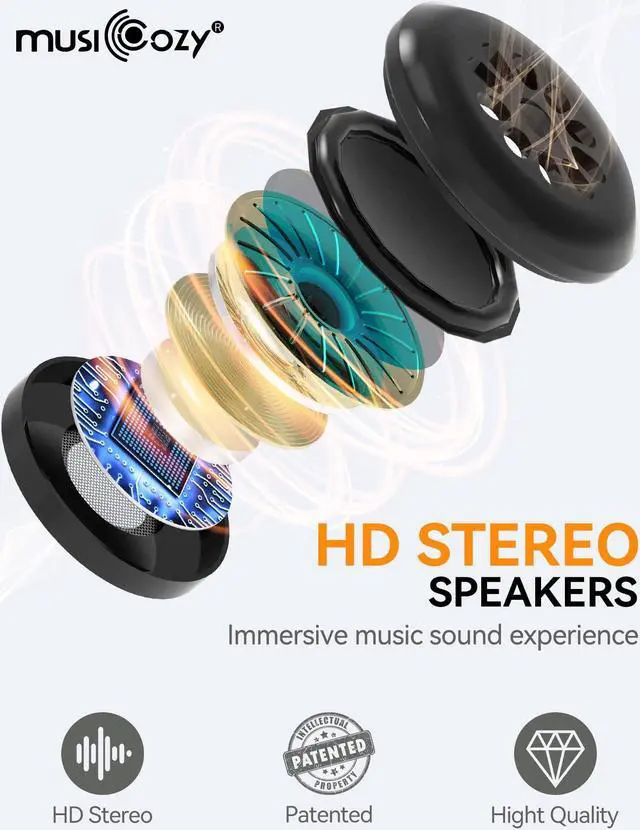 Alt view image 5 of 5 - MUSICOZY 3D Bluetooth Sleep Mask with Headphones, Wireless Music Sleep Headband Eye Mask for Side Sleepers, Men, Women, and Mom, Ideal for Sleeping, Travel, Meditation, Cool Tech Gifts