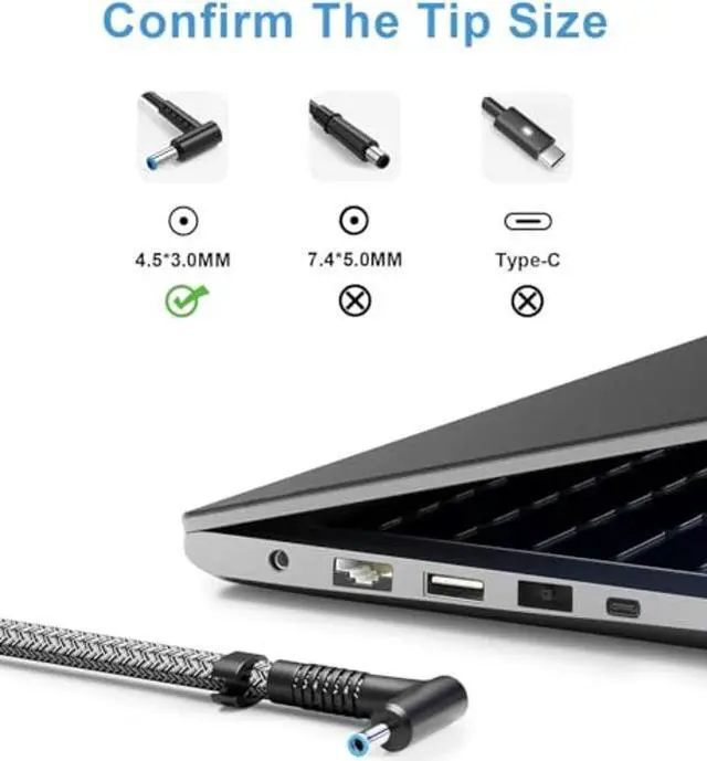 Alt view image 2 of 5 - 200W Laptop Charger for HP Victus Gaming 15 16 Omen Gaming 15 17 Pavilion 15 17 ZBook Fury Studio 15 17 G10 G9 G8 G7 G6 G5 G3 Envy TPN-DA10 L00818-850 Power Supply Cord AC Adapter