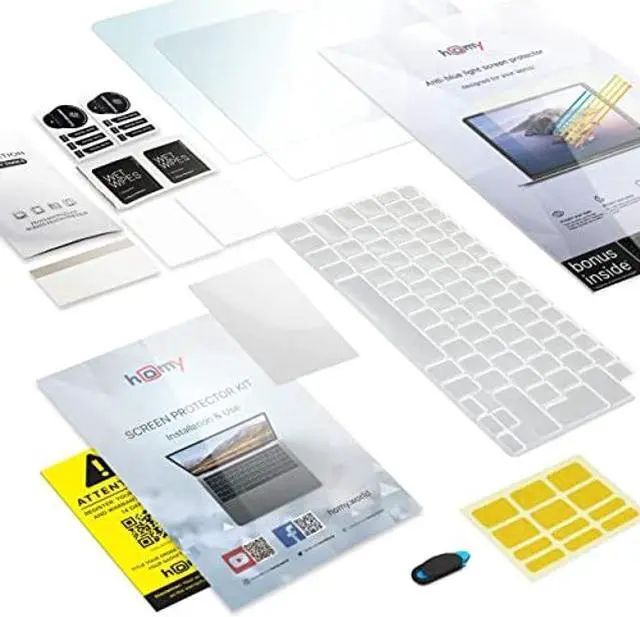 Alt view image 2 of 5 - homy Full Protection Kit for New MacBook Pro 16.2 inch Film 2021-2023: 2X Premium Matte Screen Protector, Ultra-Thin Keyboard Cover, Dust Plugs, Webcam Slide Cover, for A2485 A2780 M1 M2 Pro, Max