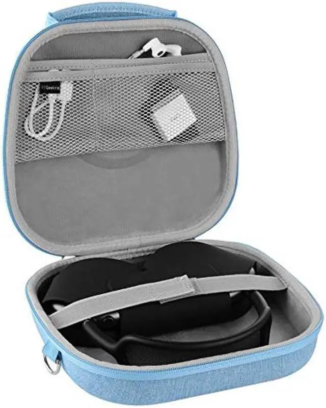 Alt view image 3 of 5 - Geekria Shield Headphones Case Compatible with AirPods Max Headphones Case, Replacement Hard Shell Travel Carrying Bag with Room for Smart Case and Accessories Storage (Blue)