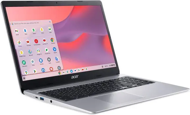 Alt view image 2 of 5 - acer Chromebook 315 CB315-3H-C0VT Laptop | Intel Celeron N4000| 15.6" HD (1366 x 768) Display | 4GB LPDDR4 | 128GB eMMC | Intel Wireless 802.11ac Gigabit Wi-Fi | Chrome OS | Sleeve | Pure Silver