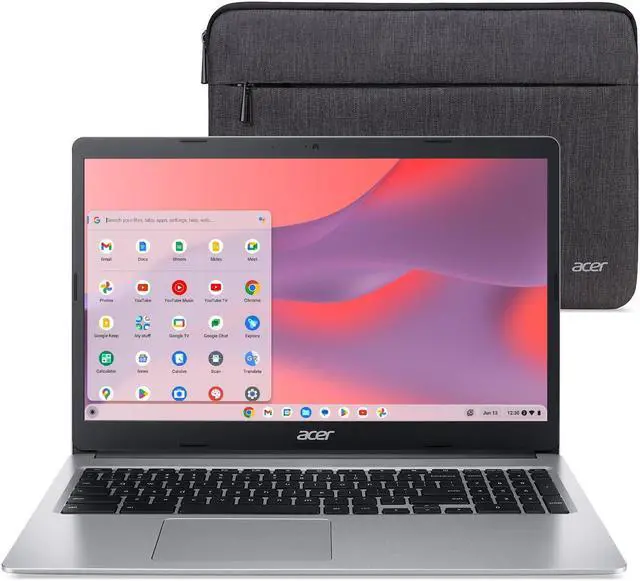 Main image of acer Chromebook 315 CB315-3H-C0VT Laptop | Intel Celeron N4000| 15.6" HD (1366 x 768) Display | 4GB LPDDR4 | 128GB eMMC | Intel Wireless 802.11ac Gigabit Wi-Fi | Chrome OS | Sleeve | Pure Silver