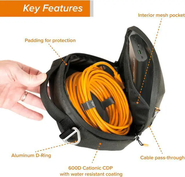 Alt view image 3 of 4 - Starter Tethering Kit w/USB-C to USB-C 15' (4.6m) Straight to Straight, High-Visibility Orange, TetherGuard, TechManager Bag by Tether Tools