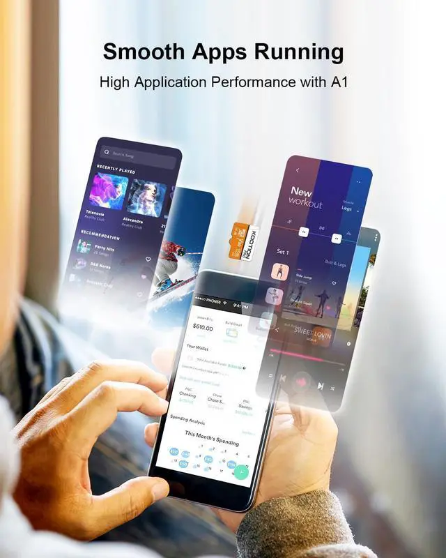 Alt view image 5 of 5 - KOOTION 128GB 10-Pack Micro SD Card with Adapter, High-Speed TF Flash Memory Card U3, A1, V30, 4K UHD, microSDXC Memory Card