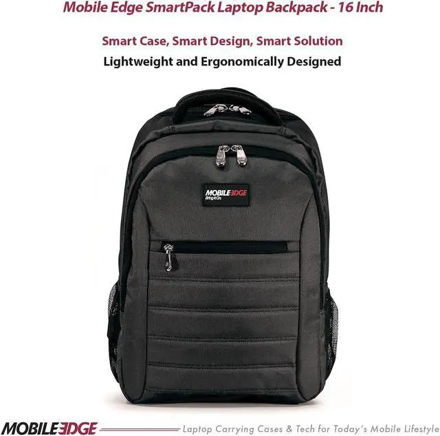 Alt view image 2 of 5 - Mobile Edge Charcoal SmartPack 16 Inch Laptop Backpack for Men and Women with Padded Tablet Pocket, Lightweight, Charcoal Black
