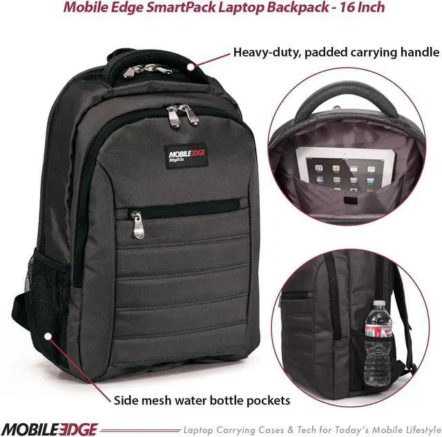 Alt view image 5 of 5 - Mobile Edge Charcoal SmartPack 16 Inch Laptop Backpack for Men and Women with Padded Tablet Pocket, Lightweight, Charcoal Black