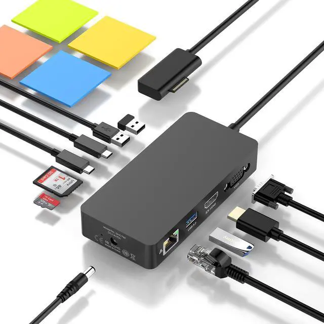 Main image of Microsoft Surface Dock HDMI+VGA with Power Adapter, 11 in 1 Surface Docking Station for Microsoft Surface Pro 11/10/9/8/X/7/6/5/4/3, Surface Laptop 7/6/5/4/3/2/1,Surface Laptop Go 3/2/1,Book 3/2/1