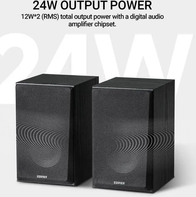Alt view image 2 of 5 - Edifier R990BT Bluetooth Computer Speakers - 2.0 Active Bookshelf Speaker - Powered Studio Monitor for PC Smartphone Tablet - MDF Enclosure - 24W RMS (Pair)