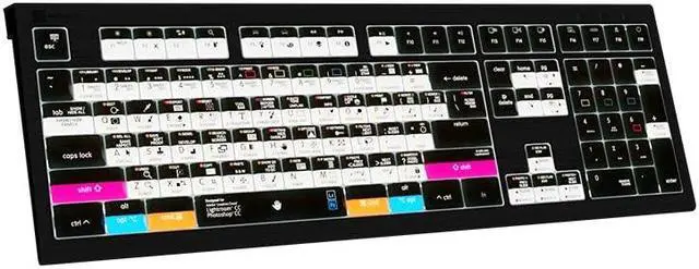 Alt view image 5 of 5 - Logickeyboard Designed for Adobe Photoshop CC and Lightroom CC Compatible with MacOS- Astra 2 Backlit Keyboard # LKB-PSLR-A2M-US