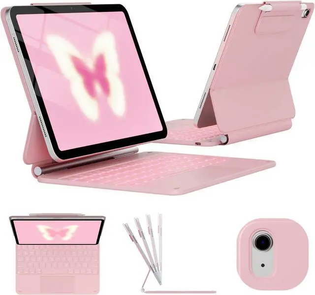 Main image of typecase Edge Keyboard for iPad 10th Generation (10.9", 2022) - 10 Colors Backlit, Thin, Multi-Touch Trackpad, BT, Magnetic Clasp Keyboard Case for iPad 10th Gen 10.9 - Pink