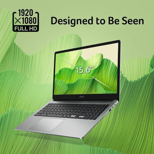 Alt view image 4 of 5 - Acer Chromebook 315 Laptop | Intel Celeron N4500 | 15.6" Full HD IPS Display | Intel UHD Graphics | 4GB LPDDR4X | 64GB eMMC | Intel Wi-Fi 6 | DTS Audio | USB Type-C | Chrome OS | CB315-4H-C8XU,Silver