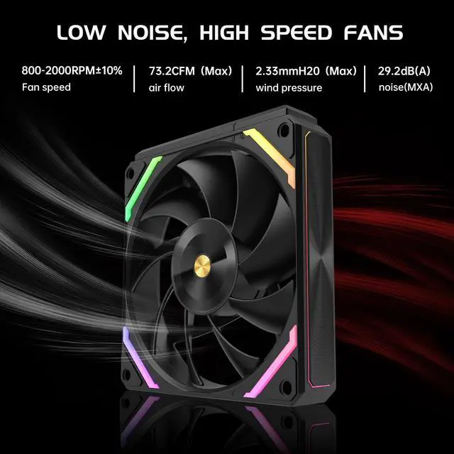 Alt view image 2 of 5 - UNI Fan M120Pro, Daisy Chain Pc Fans, 5V A-RGB Case Fan 120mm Triple Pack Suitable for Computer Case & CPU Cooling.