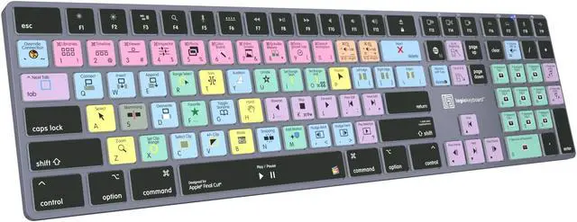 Alt view image 4 of 5 - Logickeyboard Wireless Backlit 'Titan' Designed for Editing in Apple Final Cut Pro * p/n LKB-FCPX10-TM-US