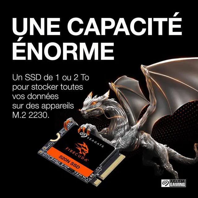 Alt view image 4 of 5 - Seagate FireCuda 520N SSD 1TB SSD - M.2 2230-S2, PCIe Gen4 x4 NVMe 1.4, speeds up to 4800MB/s, Compatible with Steam Deck, Microsoft(r) Surface, Laptop, with Rescue Services (ZP1024GV3A002)