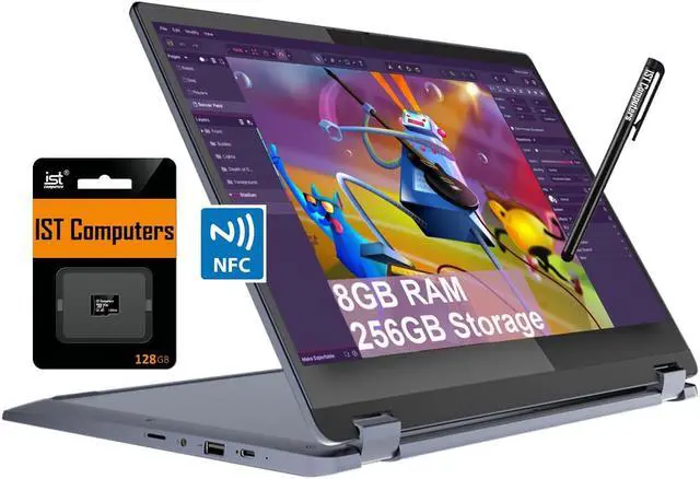 Main image of Lenovo Chromebook Flex 3i 15.6 FHD Touchscreen 2-in-1 Laptop (Intel Pentium N6000, 8GB RAM, 256GB Storage (128GB eMMC+128GB IST SD Card), IST Pen), Student & School, Webcam, NFC, Wi-Fi 6, Chrome OS