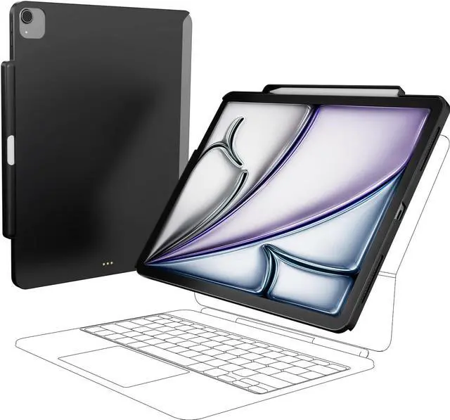 Main image of SwitchEasy CoverBuddy Lite for 2024 iPad Air 13" - Case Compatible with Magic Keyboard for iPad Air (M2), with Apple Pencil Pro Pencil Holder - Black