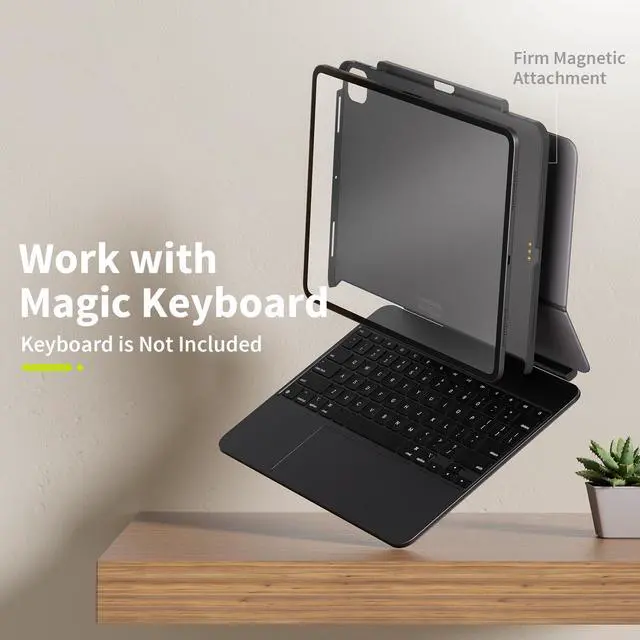 Alt view image 3 of 5 - SwitchEasy CoverBuddy Lite for 2024 iPad Air 13" - Case Compatible with Magic Keyboard for iPad Air (M2), with Apple Pencil Pro Pencil Holder - Black