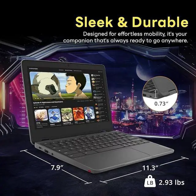Alt view image 5 of 5 - Lenovo Chromebook 300e Yoga 11.6" 2-in-1 Touchscreen (8-Core Kompanio 520, 4GB RAM, 96GB Storage), Ruggedized & Water Resistant, Convertible Students & Education Laptop, IST Pen, Webcam, Chrome OS