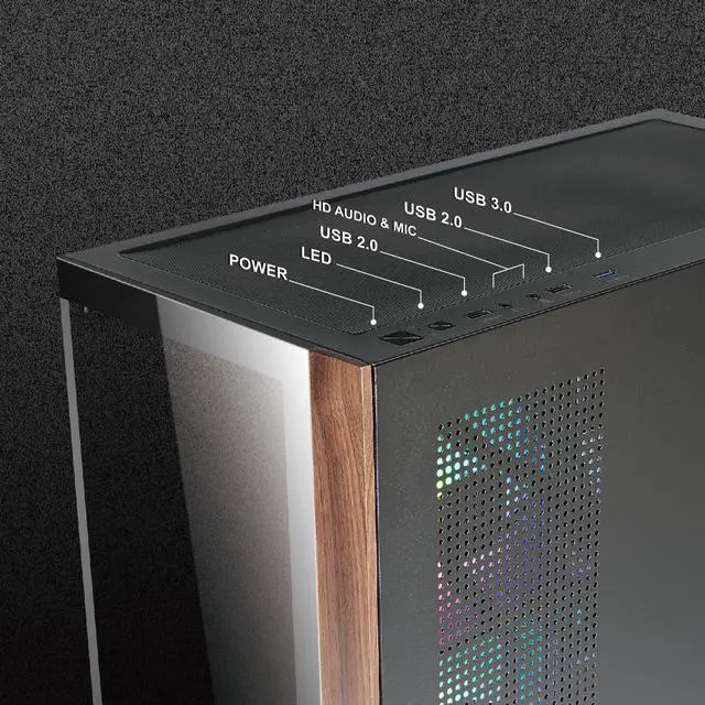 Alt view image 2 of 5 - AZZA CSAZ-491 Neptune/Gaming/ATX Mid-Tower/Computer Case/Tempered Glass Panel