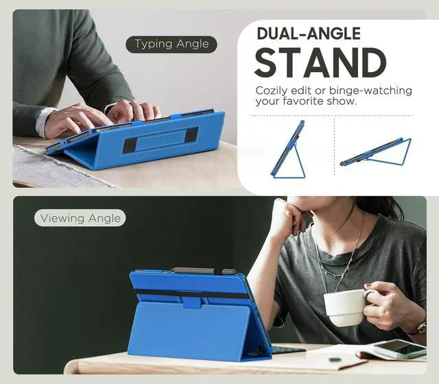 Alt view image 4 of 5 - MoKo Case for  Kindle Fire Max 11 Case (13th Generation, 2023 Release) 11" - Slim Folding Stand Cover Case for Fire 11 Tablet with Auto Wake/Sleep, Blue