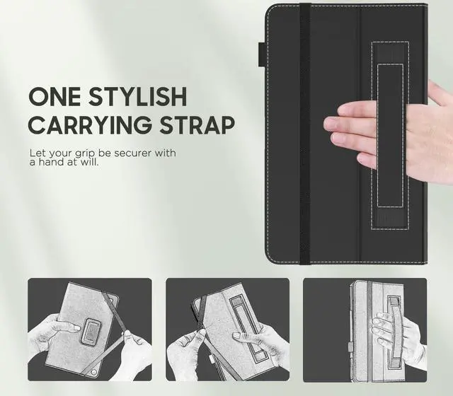 Alt view image 5 of 5 - MoKo for  Kindle Fire Max 11 Case (13th Generation, 2023 Release) 11" - Slim Folding Stand Cover Case for Fire 11 Tablet with Auto Wake/Sleep, Black & White Magnolia