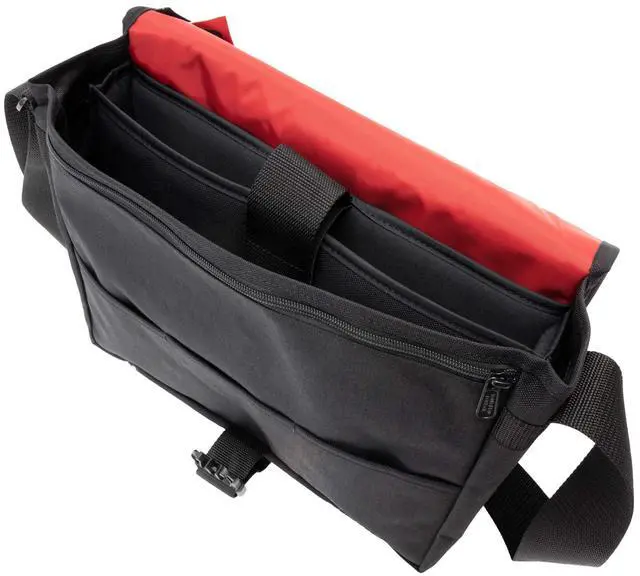 Alt view image 4 of 5 - Manhattan Portage Deluxe Computer Bag 13 Inch Padded Laptop Sleeve Spacious Compartment Attach To Rolling Luggage Water Resistant Cordura (Black)