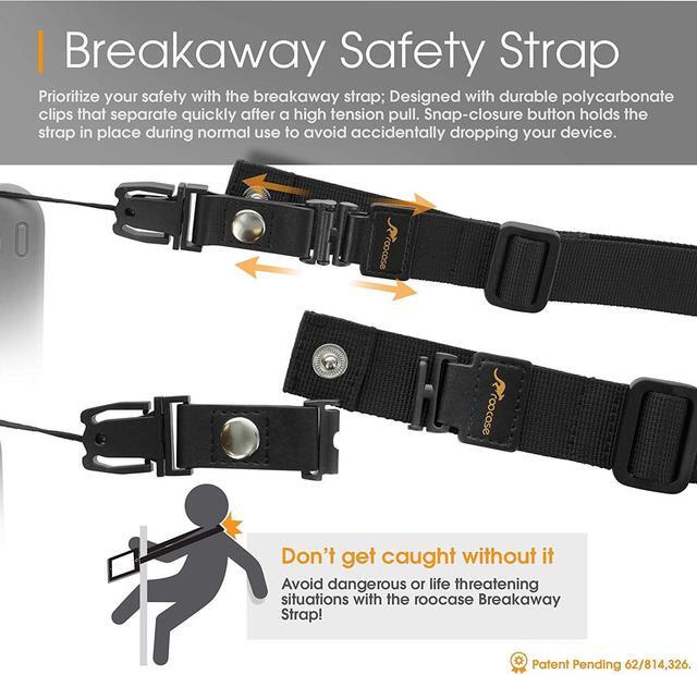 Alt view image 2 of 5 - rooCASE 5-Pack Breakaway Clip Safety Shoulder Strap for LifeProof NUUD/FRE iPad Case, Break Away Strap Compatible with LifeProof Case for iPad Pro 9.7, iPad Air 2 1, iPad Mini 4, 3, 2, 1, Black